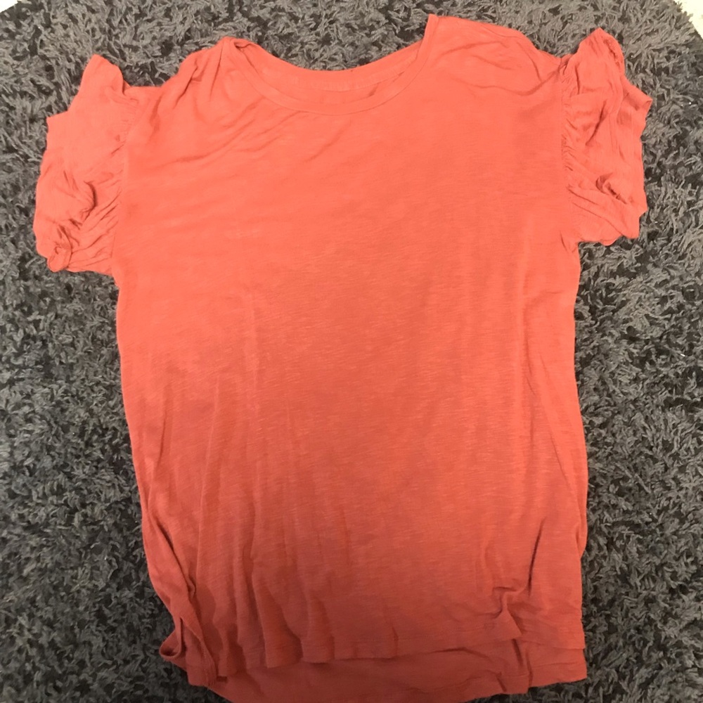 Light Red Aerie Ruffle Top